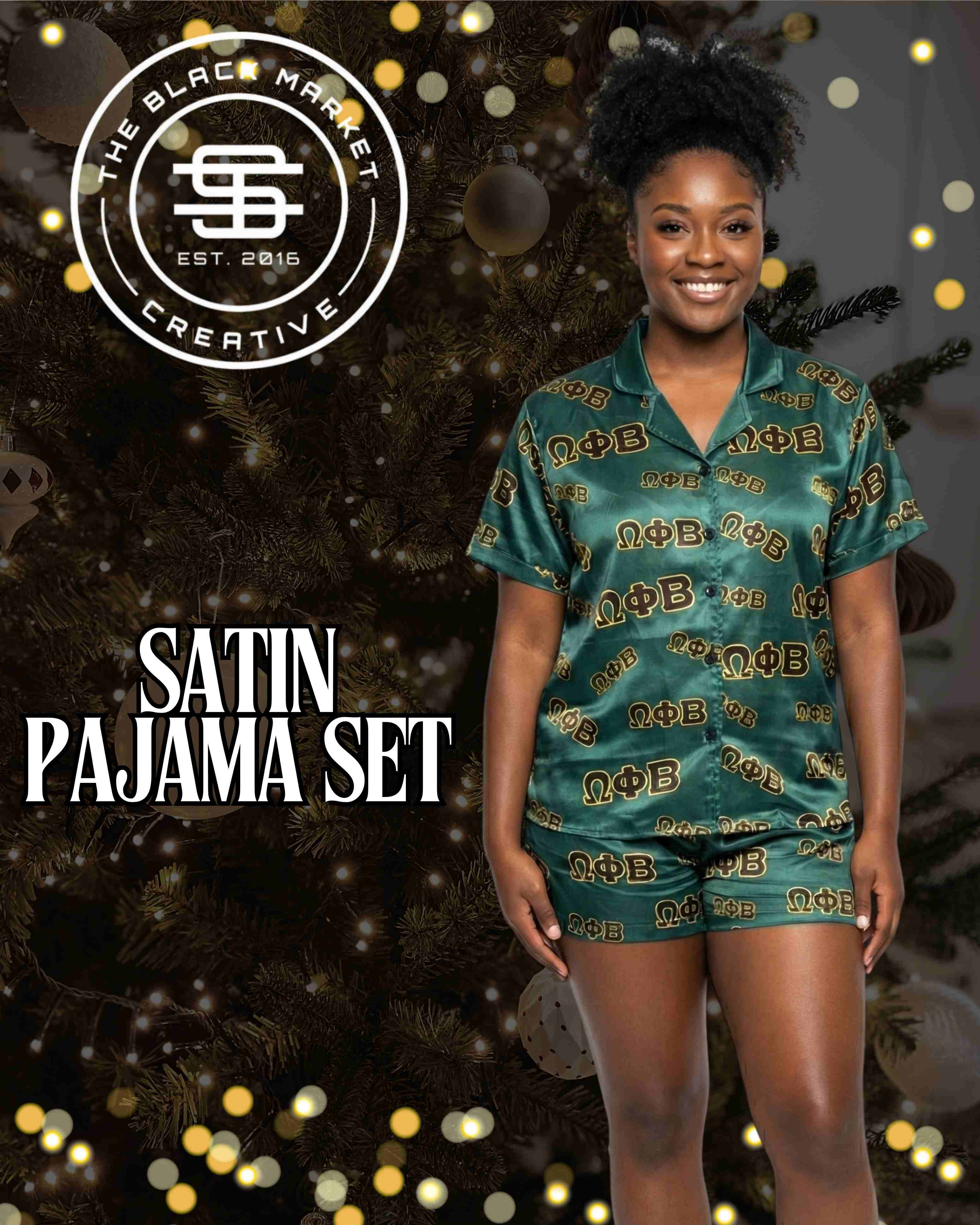 OPB - Satin Forest Green Pajama Set