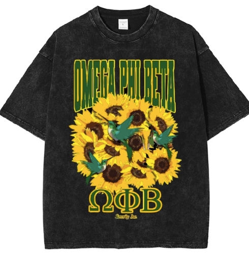 Omega Phi Beta Acid Wash T-shirt