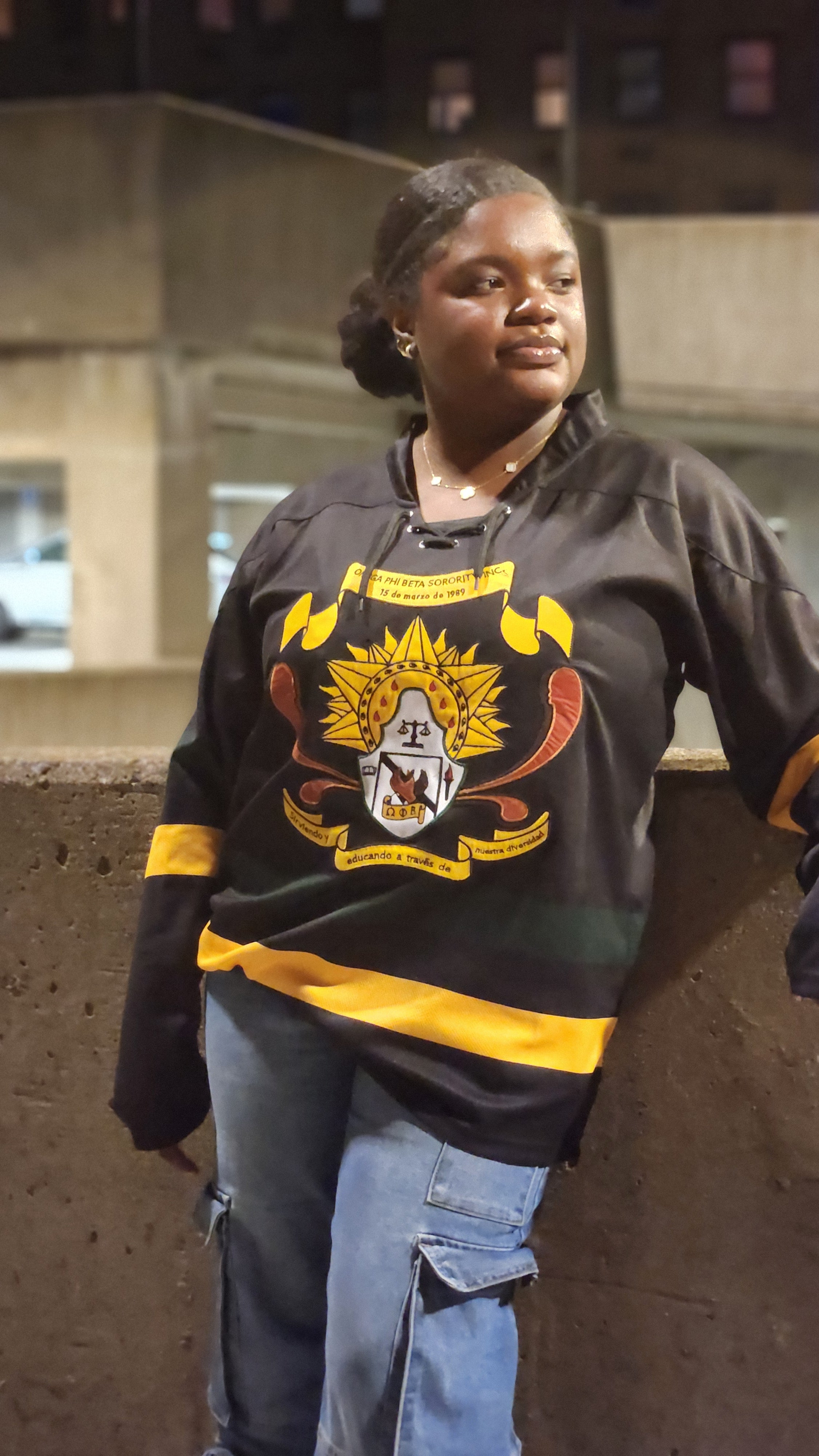 Black Lace Neck Crest Jersey *Shipping the week of 9/22/25*