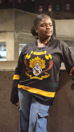 Black Lace Neck Crest Jersey *Shipping the week of 9/22/25*